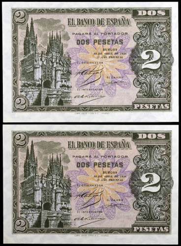 1938. Burgos. 2 pesetas. (Ed. ... 