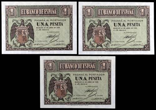 1938. Burgos. 1 peseta. (Ed. D29a) ... 