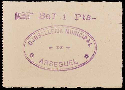 Arsèguel. 1 peseta. (T. 272). ... 