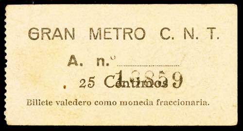 Barcelona. Gran Metro. C.N.T. 25 ... 