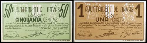 Navàs. 50 céntimos y 1 peseta. ... 