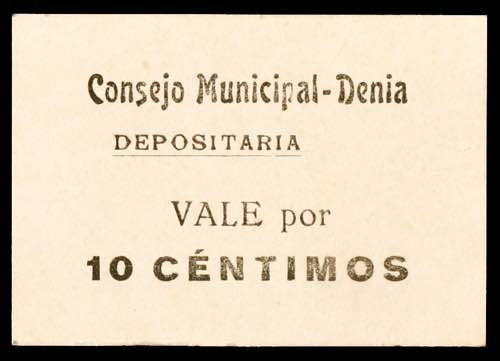 Denia (Alicante). 10 céntimos. ... 
