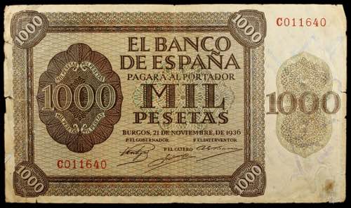 1936. Burgos. 1000 pesetas. (Ed. ... 