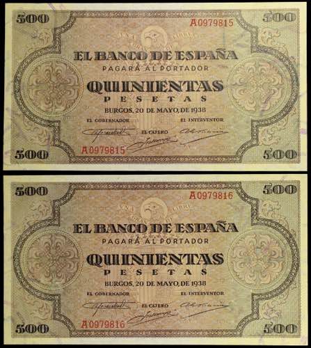 1938. Burgos. 500 pesetas. (Ed. ... 