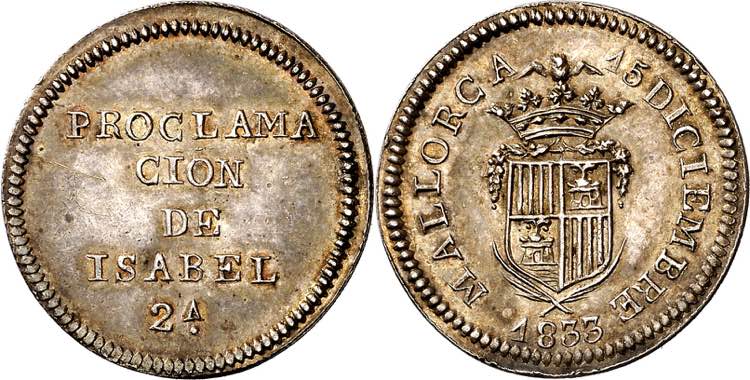 1833. Isabel II. Mallorca. ... 