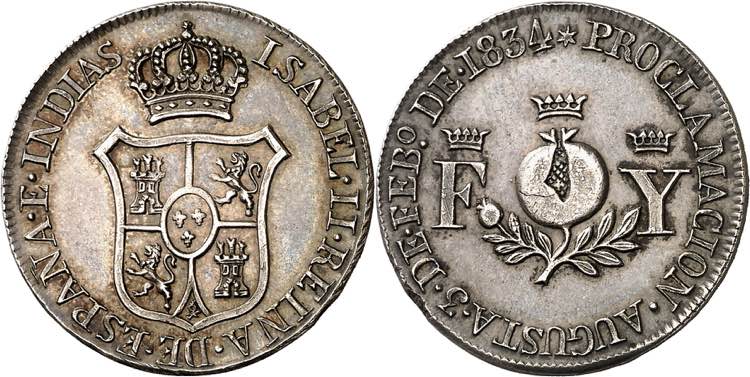 1834. Isabel II. Granada. Medalla ... 