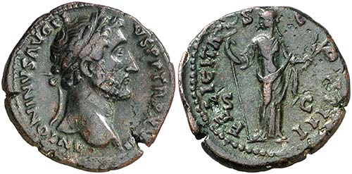 (154-155 d.C.). Antonino pío. As. ... 