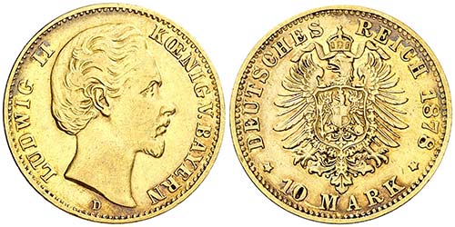 1878. Alemania. Baviera. Luis II. ... 