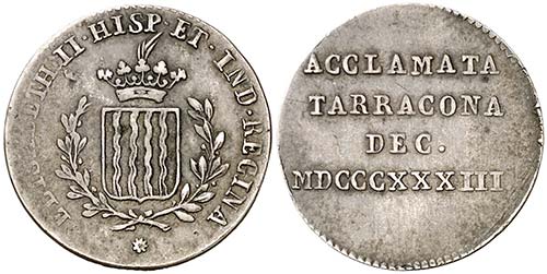1833. Isabel II. Tarragona. ... 