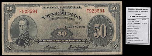 1958. Venezuela. Banco Central. ... 