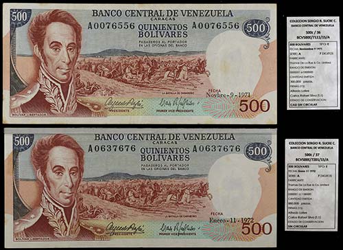 1971 y 1972. Venezuela. Banco ... 