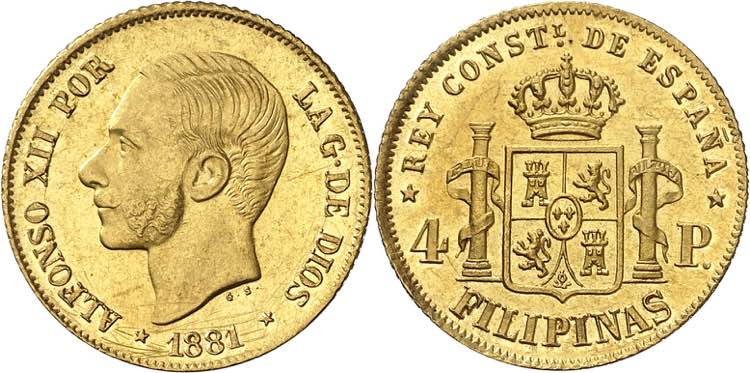 1881. Alfonso XII. Manila. 4 ... 