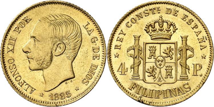 1885. Alfonso XII. Manila. 4 ... 