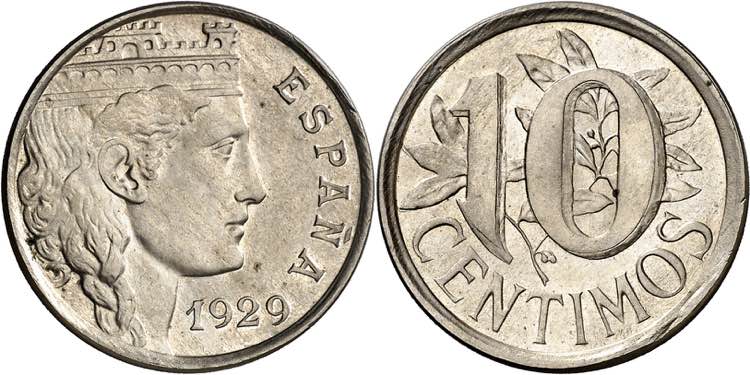 1929. Alfonso XIII. 10 céntimos. ... 