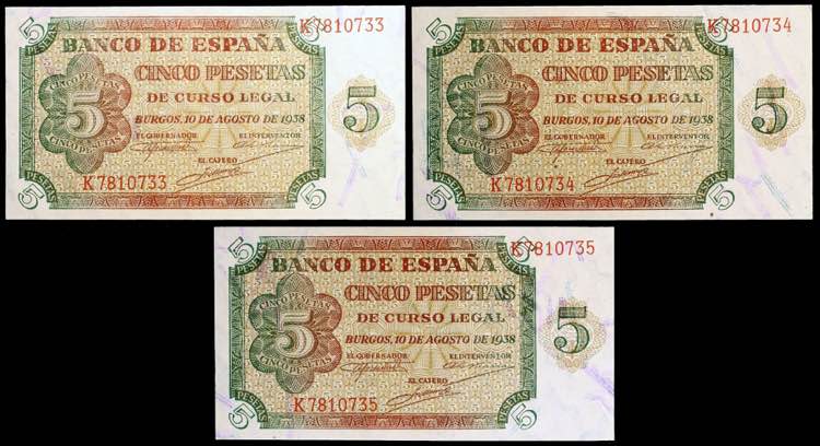 1938. Burgos. 5 pesetas. (Ed. ... 
