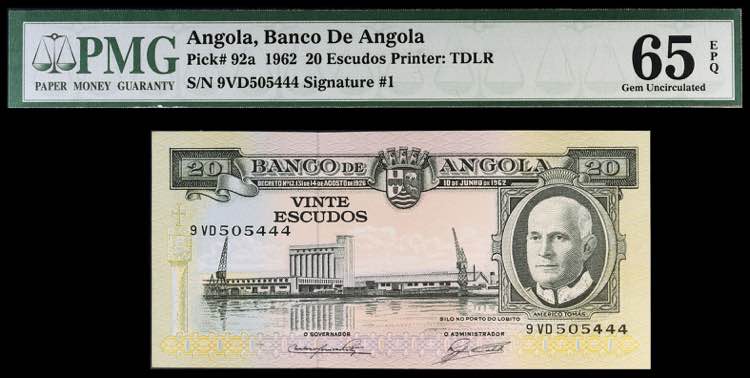 Angola. 1962. Banco de Angola. 20 ... 