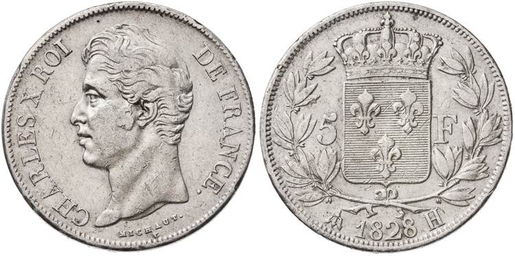 Francia. 1828. Carlos X. H (La ... 