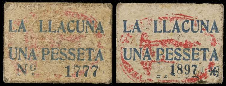 La Llacuna. 1 peseta (dos). (T. ... 