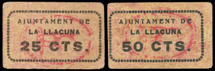 La Llacuna. 25 y 50 céntimos. (T. ... 