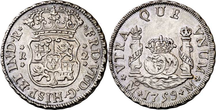 1759. Fernando VI. México. M. 2 ... 