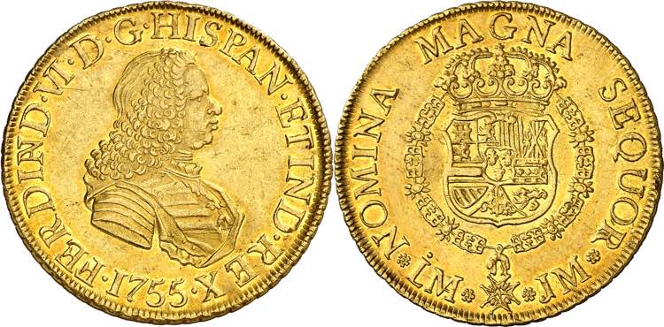 1755. Fernando VI. Lima. JM. 8 ... 