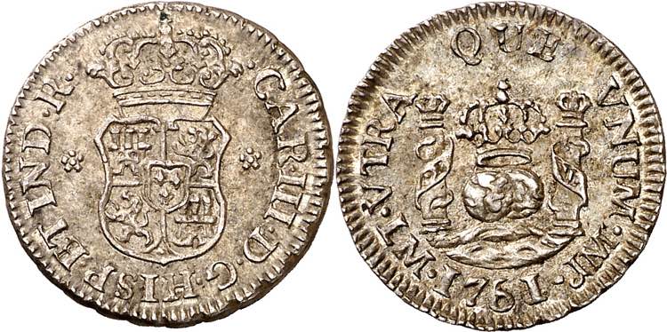 1761/0. Carlos III. Lima. JM. 1/2 ... 