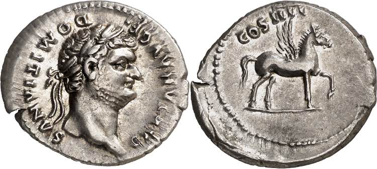 (76-77 d.C.). Domiciano. Denario. ... 