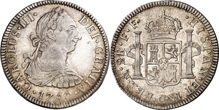 1780. Carlos III. México. FF. 2 ... 