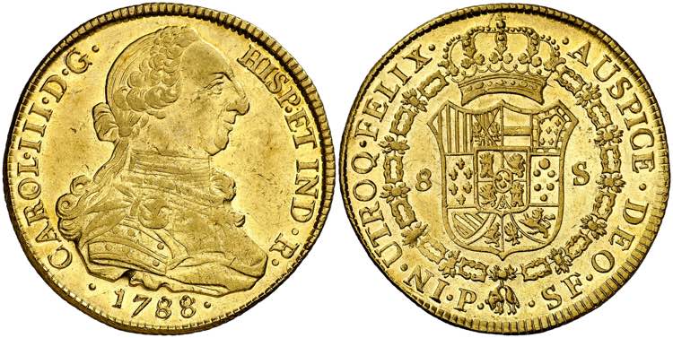 1788. Carlos III. Popayán. SF. 8 ... 