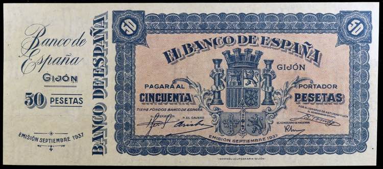 1937. Gijón. 50 pesetas. (Ed. ... 