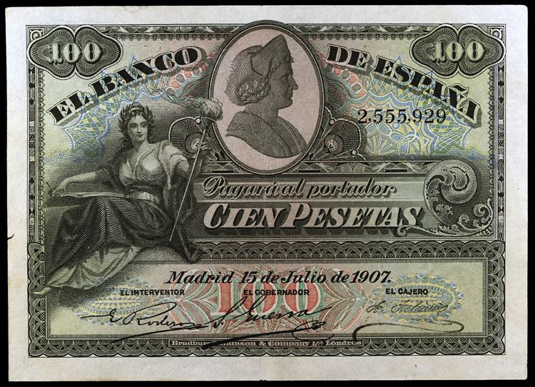 1907. 100 pesetas. (Ed. B104) ... 