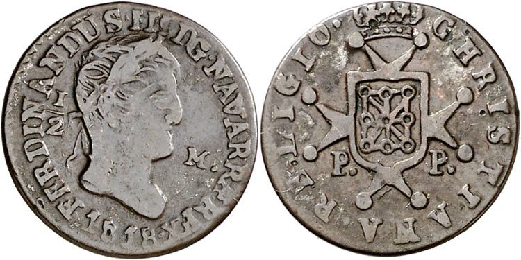 1818. Fernando VII. Pamplona. 1/2 ... 