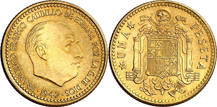 1947*E51. Franco. 1 peseta. (AC. ... 