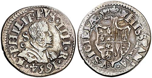 1634. Felipe IV. Nápoles. S/C-M. ... 