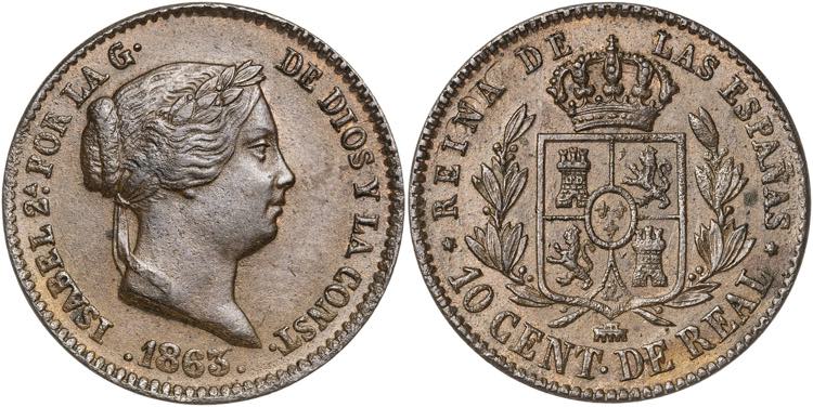 1863. Isabel II. Segovia. 10 ... 
