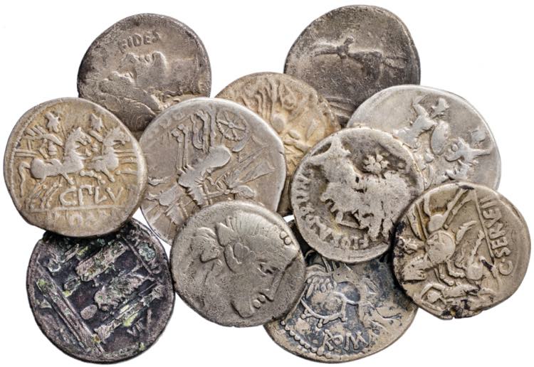 Lote de 11 denarios republicanos, ... 