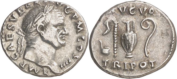 (72-73 d.C.). Vespasiano. Denario. ... 