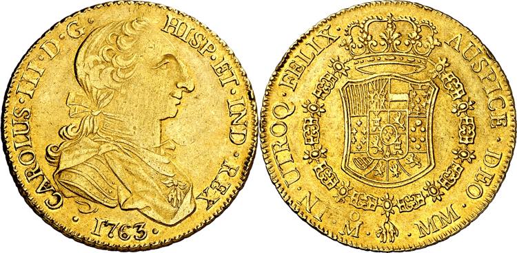 1763. Carlos III. México. MM. 8 ... 