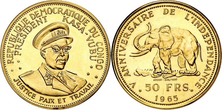 Congo. 1965. 50 francos. (Fr. 2) ... 