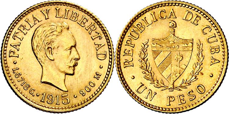 Cuba. 1915. 1 peso. (Fr. 7) (Kr. ... 