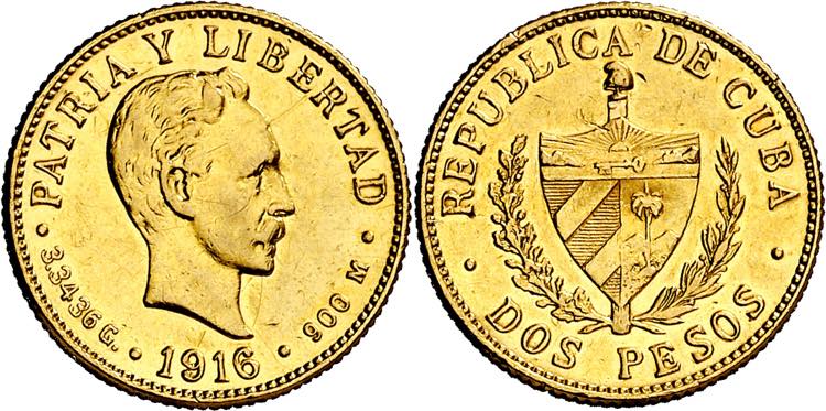 Cuba. 1916. 2 pesos. (Fr. 6) (Kr. ... 