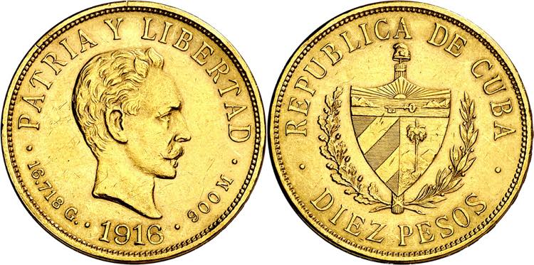 Cuba. 1916. 10 pesos. (Fr. 3) (Kr. ... 