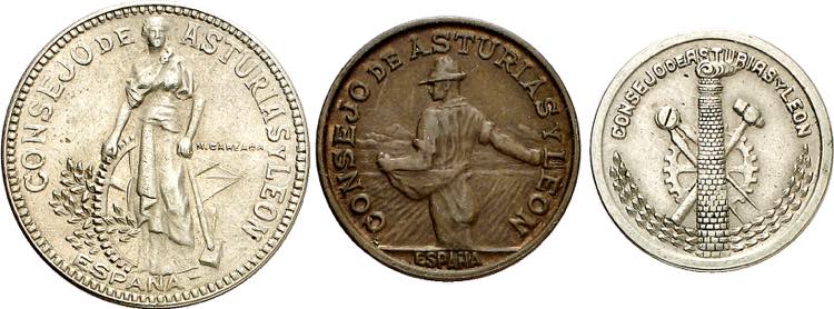 Asturias y Léon. 50 céntimos, 1 ... 