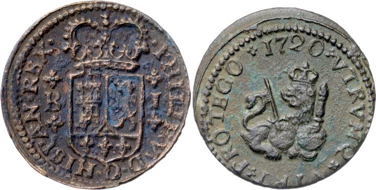 1718 y 1720. Felipe V. Barcelona. ... 
