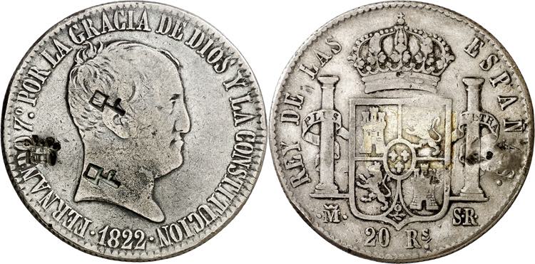 1822. Fernando VII. Madrid. SR. 20 ... 