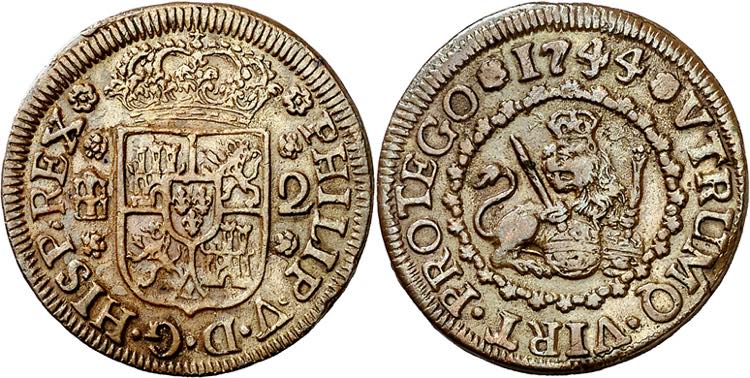 1744. Felipe V. Segovia. 2 ... 