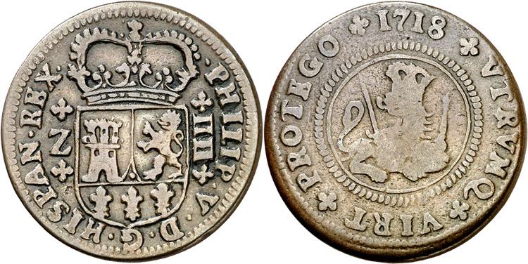 1718. Felipe V. Zaragoza. 4 ... 
