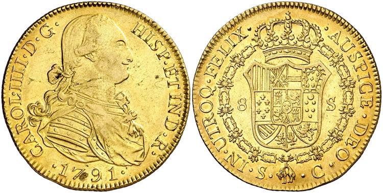 1791. Carlos IV. Sevilla. C. 8 ... 