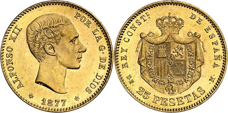 1877*1877. Alfonso XII. DEM. 25 ... 