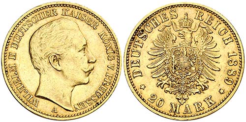 1889. Alemania. Prusia. Guillermo ... 